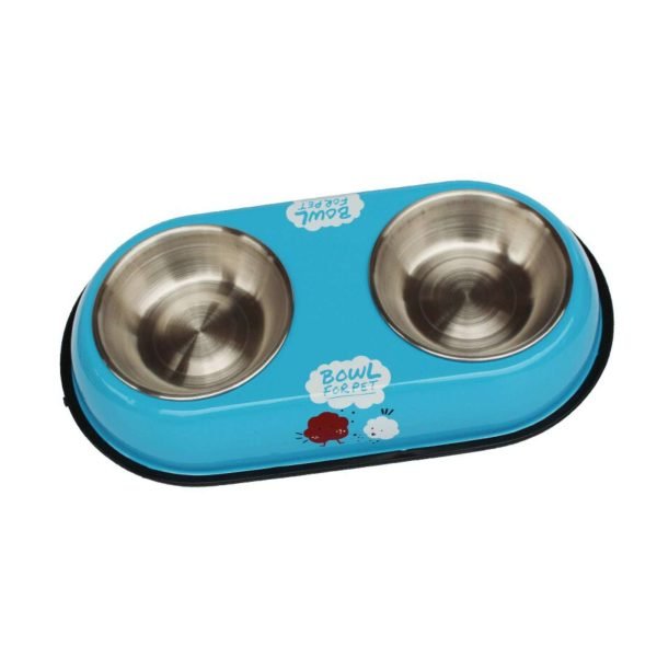 Plato doble base acero chico