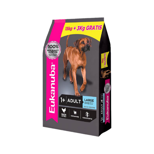 EUKANUBA ADULT LARGEE BREED 15+3KG GRATIS