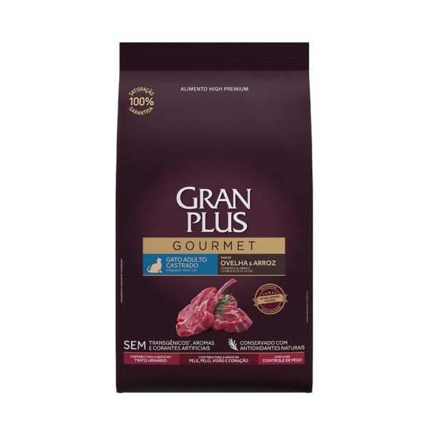 GRAN PLUS GOURMET GATO CASTRADO CORDERO Y ARROZ 1KG
