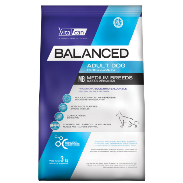 Balanced Perro Adulto Raza Mediana x 3 kg.